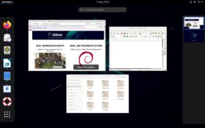 Abbildung 1: Neben Gnome 3.38 stehen in Debian 11 acht weitere Desktop-Umgebungen zur Wahl, darunter Plasma 5.20 und XFCE 4.16.