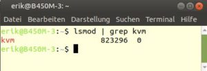 Abbildung 1: Fehlanzeige: Auf diesem Rechner wurde noch kein KVM-Modul geladen.