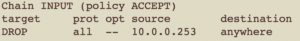Abbildung 2: Verloren: Iptables sperrt die IP-Adresse.