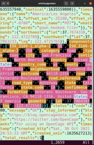 Abbildung 5: Die JSON-Antwort zum Geo-Mapping von Opencagedata.com enthält detaillierte Ortsangaben.