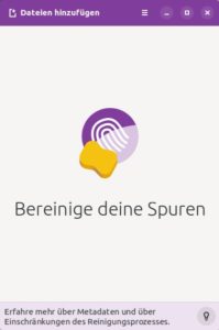 Abbildung 8: Der Metadata Cleaner fällt durch eine optisch in grellen Farben gehaltene Oberfläche aus dem Rahmen.