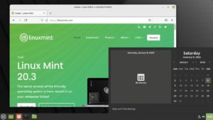 Abbildung 2: Das Kalender-Applet von Mint Cinnamon zeigt Einträge aus zahlreichen Kalenderprogrammen an.