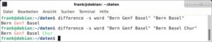 Abbildung 3: Mit dem Tool Difference erkennen Sie die Unterschiede zwischen zwei Zeichenketten, hier am Beispiel einer Liste mit St&auml;dtenamen.