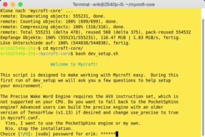Abbildung 3: Die Installation von Mycroft auf dem PC nehmen Sie im Terminal via Skript vor.