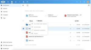 Abbildung 4: Nextcloud bietet neben einem mobilen Dokumentenspeicher auch Funktionen für die Zusammenarbeit im Team.