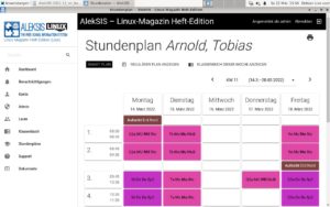 Abbildung 2: Das Live-System mit AlekSIS haben die Entwickler exklusiv für das Linux-Magazin erstellt und mit Beispieldaten bestückt.