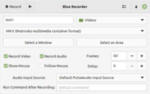 Abbildung 12: Blue Recorder erm&ouml;glicht alle Einstellungen im Programmfenster.