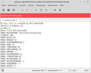 Abbildung 4: Sie können auch die Konfiguration von Syslinux anpassen.