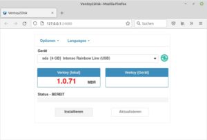 Abbildung 11: Ventoy können Sie auch aus dem Webbrowser heraus nutzen.