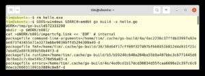 Abbildung 3: Die Abhängigkeiten für eine Architektur landen im Cache, hier im versteckten Ordner ».cache/go-build/«.