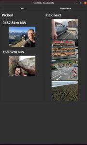 Abbildung 3: Der Spieler klickt auf ein Foto aus dem Pinnacle-Nationalpark, noch 168&nbsp;Kilometer von Ziel entfernt.