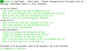 Abbildung 1: Die Ergebnisse des Testlaufs. Die Formatierung kann sich sehen lassen.