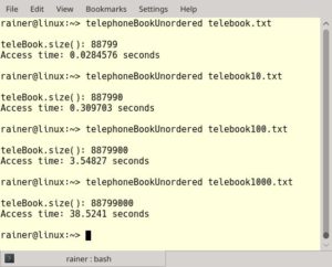 Abbildung 3: Ein Durchlauf mit einer »std::unordered_map«.