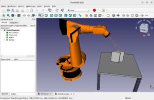 Abbildung 2: FreeCAD vereinfacht in der Version 0.20 unter anderem die Navigation über den Cube rechts oben.