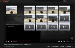 Abbildung 4: Indem sie einen bestimmten Abschnitt in GTA V immer wieder abfährt, generiert die KI den Trainingsdatensatz selbst (Quelle: YouTube).