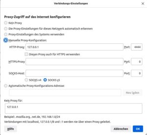 Abbildung 5: Den Webbrowser müssen Sie manuell für die Verwendung mit I2P vorbereiten.