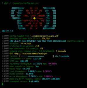 Abbildung 4: Von der Kommandozeile aus aufgerufen, pflastert P0d das Terminal mit Ausgaben voll.