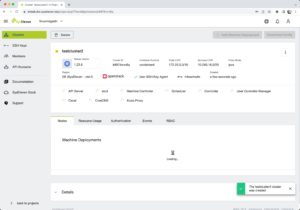 Abbildung 2: Nach dem Festlegen aller Parameter macht Metakube sich ans Werk und startet im Sys11-Stack zunächst die benötigen VMs, um darin anschließend die für K8s benötigten Dienste auszurollen.