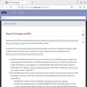 Abbildung 6: Beim PHP-Projekt durchlaufen &Auml;nderungsvorschl&auml;ge (Request For Comment, RFC) ein pr&auml;zise geregeltes Prozedere.
