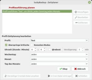 Abbildung 10: Mithilfe eines Zeitplaners führen Sie Sicherungen automatisch aus.