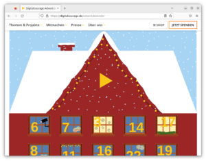 Digitalcourage startet am 1. Dezember einen Adventskalender der etwas anderen Art: Hinter jedem digitalen Türchen versteckt sich ein Tipp, mit dem man die eigene Privatsphäre schützt
