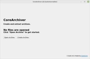 Abbildung 3: Optisch wenig spektakulär, aber funktional: das Startfenster von Corearchiver.