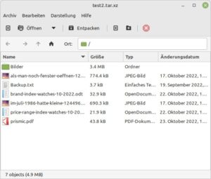 Abbildung 5: Anhand der Icons können Sie in Engrampa den Dateityp erkennen.