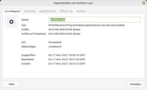 Abbildung 11: Selbstentpackende Archive legt Peazip nur für Microsoft-Betriebssysteme an.