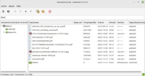 Abbildung 13: Auch Xarchiver gibt alle Dateien übersichtlich aus.