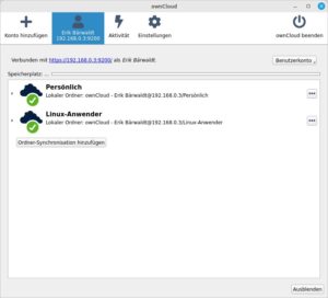 Abbildung 5: Der Linux-Client von Owncloud synchronisiert Inhalte automatisch.