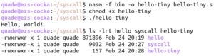 Abbildung 6: Klein, kleiner, am kleinsten: Die drei Varianten des Hello-World-Programms.