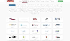 Abbildung 6: Die Zabbix-Webseite veranschaulicht die vielfältigen Möglichkeiten einer Integration mit der Software Dritter.