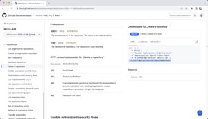 Abbildung 3: Die Funktion zum Anlegen von Verzeichnissen in Github bezieht den Namen des Accounts aus dem API-Schl&uuml;ssel. Die Funktion zum L&ouml;schen von Verzeichnissen kann das nicht, hier ist ein zus&auml;tzlicher Parameter n&ouml;tig.
