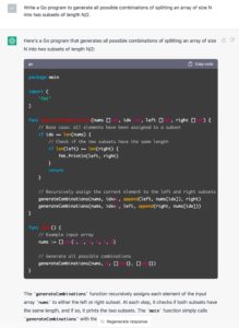 Abbildung 3: ChatGPT schreibt Teile des Go-Codes f&uuml;r diese Kolumne.