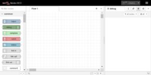 Abbildung 2: Der Node-RED-Editor in einem Browserfenster.