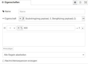 Abbildung 12: �ber eine Substr-Funktion wird der zahlenm��ige Messwert extrahiert.