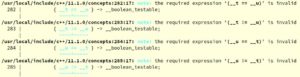 Abbildung 2: Die Fehlermeldung des Compilers beim Einsatz des Concepts »std::regular«.
