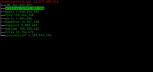 Abbildung 1: UI mit speicherintensiven Git-Verzeichnissen.