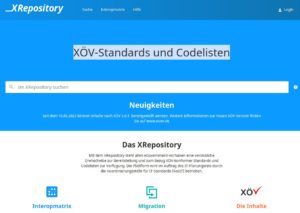 Abbildung 3: X&Ouml;V-Standards und Codelisten auf dem XRepository der KoSIT.