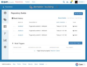 Abbildung 5: Neben der Registry-Funktionalität hat Quay viel zusätzliche Technik an Bord. Dazu zählt auch eine umfangreiche CI/CD-Toolchain, die Entwickler beim Bau von Abbildern unterstützt. Quelle: Quay