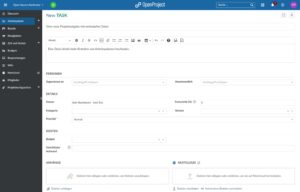 Abbildung 7: Neu in Version&nbsp;12.5 von OpenProject ist das Hochladen von Dateien beim Erstellen neuer Arbeitspakete.