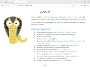 Abbildung 2: Cobra nimmt übergebene Parameter auseinander und hilft sogar bei der Erstellung von Manpages.