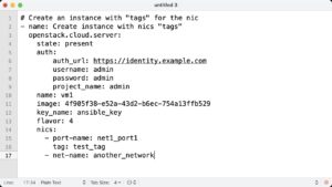 Abbildung 4: OpenStack unterst&uuml;tzt Ansible in Sachen Orchestrierung ebenfalls, hier beispielsweise beim Anlegen einer virtuellen Instanz.