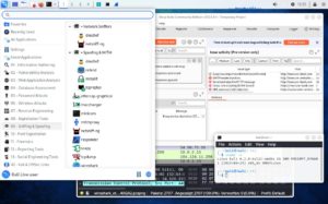 Abbildung 1: Kali Linux setzt auf den XFCE-Desktop, dessen Startmen&uuml; viele der mitgelieferten Werkzeuge nach Einsatzzweck sortiert.