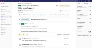 Abbildung 4: Im Idealfall können Benutzer in Gitlab nicht unmittelbar aus einem eigenen Zweig heraus in den Master-Branch pushen. Hier empfiehlt es sich, über ein Review-Regime die Inhalte zu schützen. Quelle: Gitlab