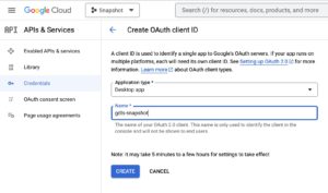 Abbildung 4: Anmelden der App auf der Google Cloud Console.