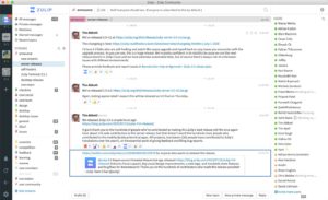 Abbildung 4: Zulip sortiert Beiträge im Thread-Style und hebt sich dadurch merklich von den anderen Probanden im Test ab. Quelle: Zulip
