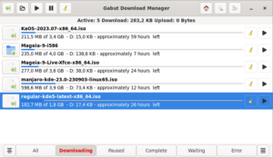 Abbildung 5: Gabut arbeitet herkömmliche und Bittorrent-Downloads simultan ab.
