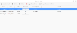 Abbildung 6: Das Programmfenster von KGet zeigt nur die nötigsten Informationen.