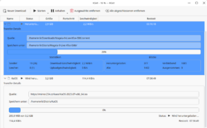 Abbildung 8: Im Infobereich präsentiert KGet alle nötigen Informationen zum aktuellen Download.